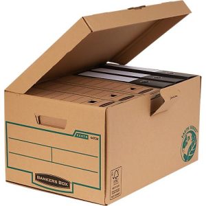 Archivbox BANKERS BOX® Maxi EARTH, für A4, Klappdeckel & Beschriftungsfeld, B 293 x T 560 x H 390 mm, FSC®-Recyclingkarton, braun, 10 Stück