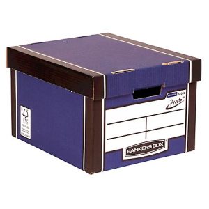 Archivbox BANKERS BOX® Premium Classic, für A4-Formate, stapelbar bis 6 Stück, 100 % Recycling-Karton, B 330 x T 381 x H 254 mm, blau, 5 Stück