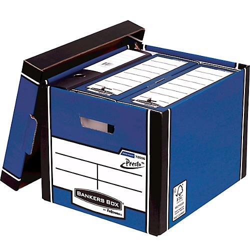 Archivbox BANKERS BOX® Premium Tall Box, für A4-Formate, stapelbar bis 6 Stück, 100 % Recycling-Karton, B 330 x T 381 x H 298 mm, blau, 5 Stück