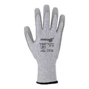 Asatex Schnittschutzhandschuh EN388 Kat.II,Level 5 Gr.10 PU-Beschicht. grau/grau 10 PA