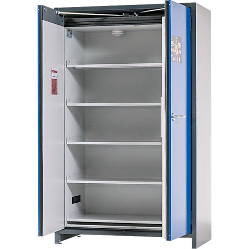 Asecos Akku-Lagerschrank ION-CORE-90 CS 1200, 5 Fachböden gelocht + 1 Bodenauffangwanne, B 1193 x T 615 x H 1953 mm