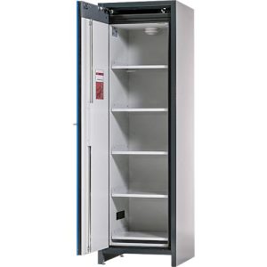 Asecos Akku-Lagerschrank ION-CORE-90 CS 600, 5 Fachböden gelocht + 1 Bodenauffangwanne, B 599 x T 615 x H 1953 mm Asecos Akku-Lagerschrank ION-CORE-90 CS 600, 5 Fachböden gelocht + 1 Bodenauffangwanne, B 599 x T 615 x H 1953 mm