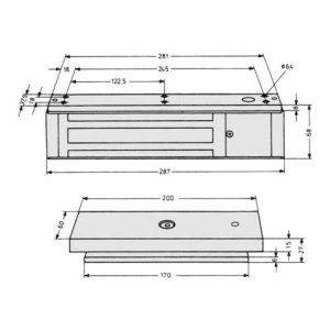 Assa Abloy effeff Flächenhaftmagnet kpl.mit Gegenplatte 828-44 Assa Abloy effeff Flächenhaftmagnet kpl.mit Gegenplatte 828-44