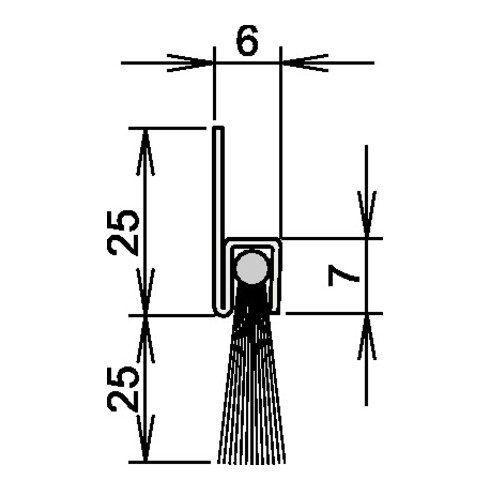 Athmer Bürstendichtung L.1000mm Rosshaar mixed Aufschr. Athmer