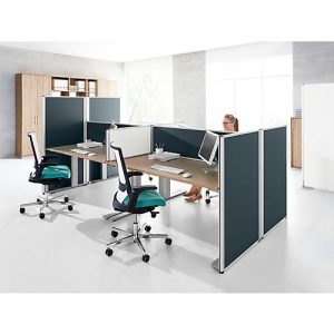 Auf-Tischtrennwand System 40, B 1200 x H 400 mm, grau Auf-Tischtrennwand System 40, B 1200 x H 400 mm, grau