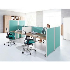 Auf-Tischtrennwand System 40, B 1600 x H 400 mm, türkis Auf-Tischtrennwand System 40, B 1600 x H 400 mm, türkis