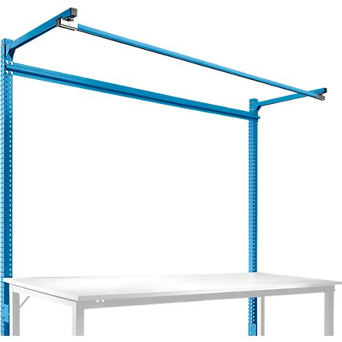 Aufbauportal m. Ausleger, Grundtisch STANDARD Arbeitstisch/Werkbank UNIVERSAL/PROFI, 2000 mm, lichtblau
