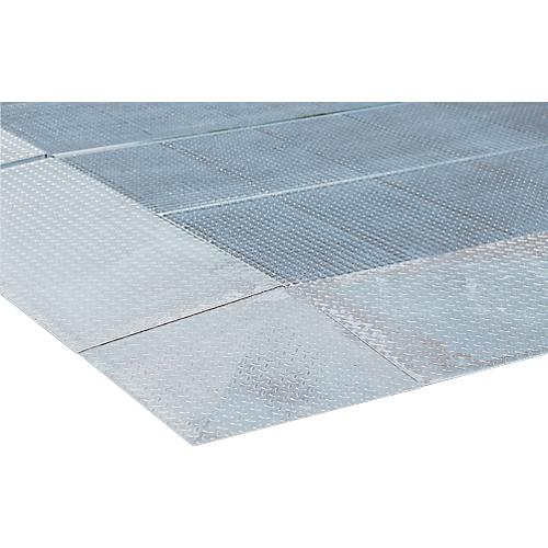 Auffahrecke für asecos Bodenelemente mit Höhe 125 mm, Stahl verzinkt, B 1120 x T 1120 mm