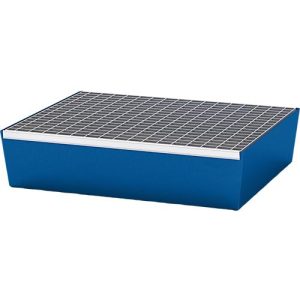 Auffangwanne ASECOS, Stahl, mit Gitterrost, 60 l Auffangvolumen, B 635 x T 785 x H 178 mm, lackiert Auffangwanne ASECOS, Stahl, mit Gitterrost, 60 l Auffangvolumen, B 635 x T 785 x H 178 mm, lackiert