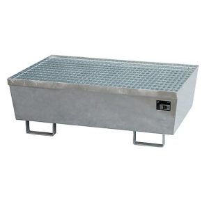 Auffangwanne BAUER AM-2, mit Gitterrost, Stahl, 225 l, B 1200 x T 800 x H 415 mm, verzinkt Auffangwanne BAUER AM-2, mit Gitterrost, Stahl, 225 l, B 1200 x T 800 x H 415 mm, verzinkt