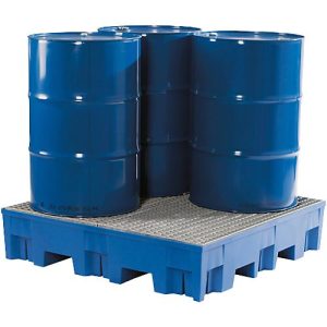 Auffangwanne, Polyethylen, unterfahrbar, 255 l, mit verzinktem Gitterrost Auffangwanne, Polyethylen, unterfahrbar, 255 l, mit verzinktem Gitterrost