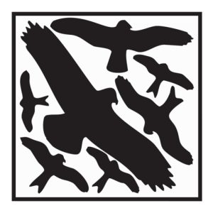Aufkleber L290xB320 mm Vogelschutzset,Vogelsymbole Folie selbstkl. Aufkleber L290xB320 mm Vogelschutzset,Vogelsymbole Folie selbstkl.