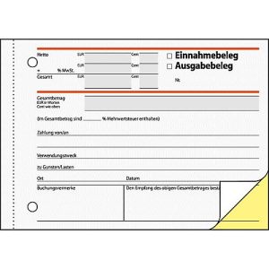 Ausgabe-/Einnahmebeleg Sigel SD026, selbstdurchschreibend, DIN A6 quer, 2 x 40 Blatt