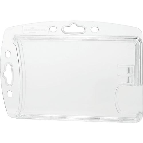 Ausweishalter Durable HARTBOX, für 2 Karten im Hoch-/Querformat, Daumenstanzung, Befestigungslaschen, B 101 x H 71 mm, Polystyrol, transparent, 10 Stück