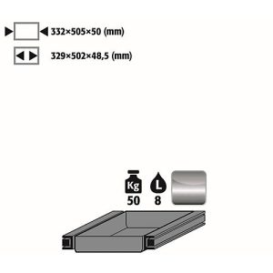 Auszugswanne Entsorgung für asecos Sicherheitsschränke der Q30, Q90, S90 und K90 Serie, Edelstahl 1.4301, B 332 x T 505 x H 50 mm, 7,5 l, bis 50 kg Auszugswanne Entsorgung für asecos Sicherheitsschränke der Q30, Q90, S90 und K90 Serie, Edelstahl 1.4301, B 332 x T 505 x H 50 mm, 7,5 l, bis 50 kg
