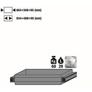 Auszugswanne Standard für asecos Sicherheitsschränke der Q30, Q90 und S90 Serie, Edelstahl 1.4301, B 864 x T 508 x H 90 mm, 29 l, bis 60 kg Auszugswanne Standard für asecos Sicherheitsschränke der Q30, Q90 und S90 Serie, Edelstahl 1.4301, B 864 x T 508 x H 90 mm, 29 l, bis 60 kg