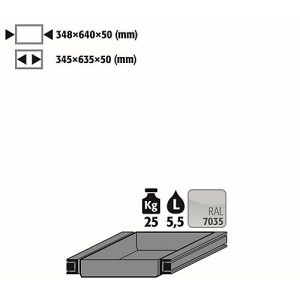 Auszugswanne Standard für asecos Sicherheitsschränke der S90 Serie, Stahlblech, lichtgrau, B 348 x T 640 x H 50 mm, 5,5 l, bis 25 kg Auszugswanne Standard für asecos Sicherheitsschränke der S90 Serie, Stahlblech, lichtgrau, B 348 x T 640 x H 50 mm, 5,5 l, bis 25 kg