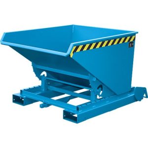 Automatischer Kippbehälter Bauer Typ 4A 600, 3 Entriegelungspunkte, Abrollsystem, Inhalt 0,6 m³, bis 1000 kg, lichtblau RAL 5012 Automatischer Kippbehälter Bauer Typ 4A 600, 3 Entriegelungspunkte, Abrollsystem, Inhalt 0,6 m³, bis 1000 kg, lichtblau RAL 5012