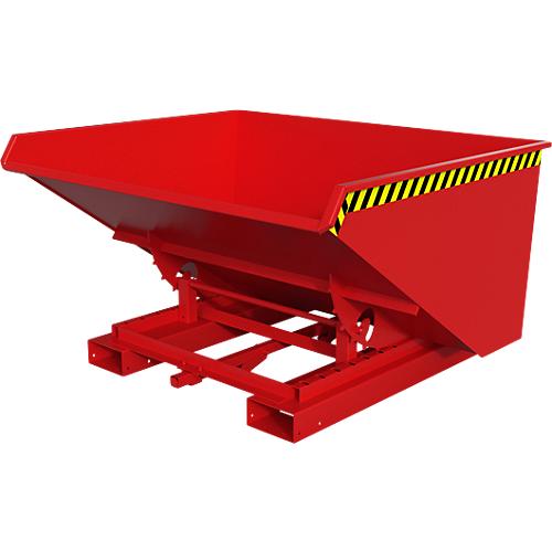 Automatischer Kippbehälter Bauer Typ 4A 900, 3 Entriegelungspunkte, Abrollsystem, Inhalt 0,9 m³, bis 1000 kg, feuerrot RAL 3000