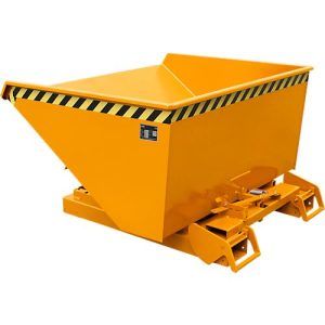 Automatischer Kippbehälter Bauer Typ 4A 900, 3 Entriegelungspunkte, Abrollsystem, Inhalt 0,9 m³, bis 1000 kg, gelborange RAL 2000 Automatischer Kippbehälter Bauer Typ 4A 900, 3 Entriegelungspunkte, Abrollsystem, Inhalt 0,9 m³, bis 1000 kg, gelborange RAL 2000