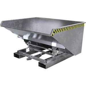 Automatischer Kippbehälter Bauer Typ 4A 900, 3 Entriegelungspunkte, Abrollsystem, Inhalt 0,9 m³, bis 1000 kg, verzinkt Automatischer Kippbehälter Bauer Typ 4A 900, 3 Entriegelungspunkte, Abrollsystem, Inhalt 0,9 m³, bis 1000 kg, verzinkt