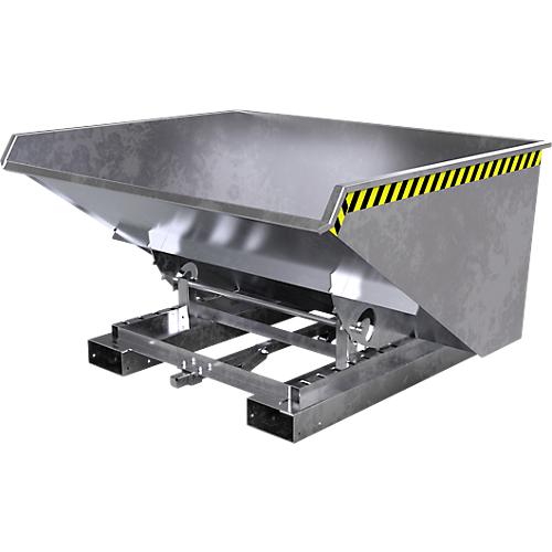 Automatischer Kippbehälter Bauer Typ 4A 900, 3 Entriegelungspunkte, Abrollsystem, Inhalt 0,9 m³, bis 1000 kg, verzinkt