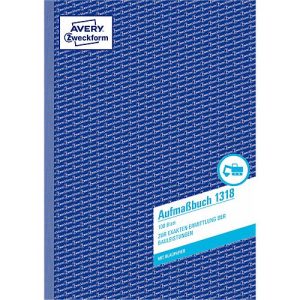 AVERY® Zweckform Aufmaßbuch Nr. 1318, 2 Blatt Blaupapier AVERY® Zweckform Aufmaßbuch Nr. 1318, 2 Blatt Blaupapier
