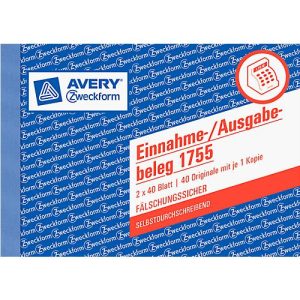 AVERY® Zweckform Einnahme-/Ausgabebeleg Nr. 1755 AVERY® Zweckform Einnahme-/Ausgabebeleg Nr. 1755