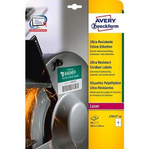 Avery Zweckform Folienetiketten L7915-10, ultra-resistent, H 99,1 x B 139 mm, 40 St. Avery Zweckform Folienetiketten L7915-10, ultra-resistent, H 99,1 x B 139 mm, 40 St.