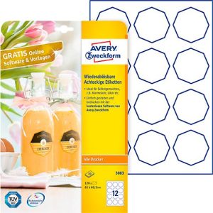 AVERY® Zweckform Klebeetiketten, 61 x 60,3 mm, 120 Stück AVERY® Zweckform Klebeetiketten, 61 x 60,3 mm, 120 Stück