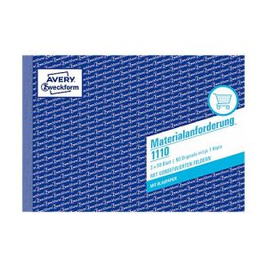 AVERY® Zweckform Materialanforderung Nr. 1110, weiß/gelb, 1 Blatt Blaupapier AVERY® Zweckform Materialanforderung Nr. 1110, weiß/gelb, 1 Blatt Blaupapier