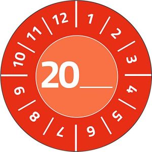 Avery Zweckform Prüfplakette 7901 mit Jahreszahl 20__zum Selbereintragen, extrem robust, Ø 30 mm, 80 Stück/10 Bogen, Vinylfolie, rot Avery Zweckform Prüfplakette 7901 mit Jahreszahl 20__zum Selbereintragen, extrem robust, Ø 30 mm, 80 Stück/10 Bogen, Vinylfolie, rot