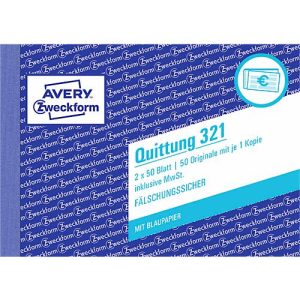 Avery Zweckform Quittung inkl. MwSt. Nr. 321 Avery Zweckform Quittung inkl. MwSt. Nr. 321
