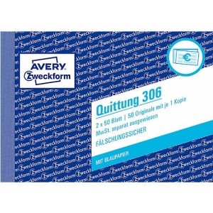 Avery Zweckform Quittungen Nr. 306 Avery Zweckform Quittungen Nr. 306