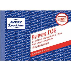 Avery Zweckform Quittungs-Block Nr. 1735 Avery Zweckform Quittungs-Block Nr. 1735