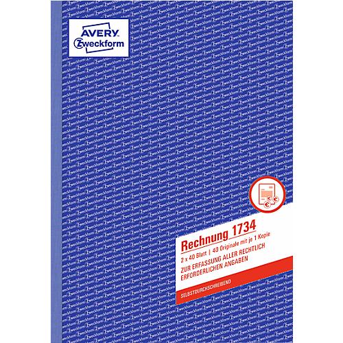 AVERY® Zweckform Rechnung, 1. und 2. Blatt bedruckt Nr. 1734