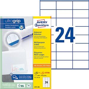 AVERY Zweckform Universal-Etiketten 3475-200, ultragrip, 70 x 36 mm, 4800 + 480 Stück AVERY Zweckform Universal-Etiketten 3475-200, ultragrip, 70 x 36 mm, 4800 + 480 Stück