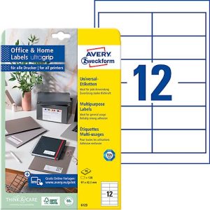 AVERY Zweckform Universal-Etiketten 6123, ultragrip, 120 Stück AVERY Zweckform Universal-Etiketten 6123, ultragrip, 120 Stück