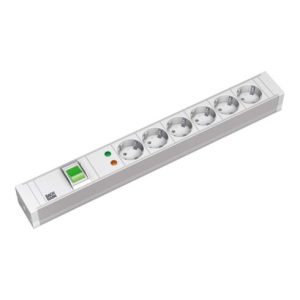 Bachmann 19Zoll Steckdosenleiste 6f PVC,1 Schalter,ÜSS 333.605
