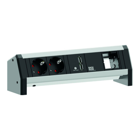 Bachmann Steckdoseneinheit Desk1 sw,2xSchutz.USB,1xCM 902.0182
