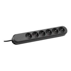 BACHMANN – Steckdosenleiste – Wechselstrom 250 V – 3600 Watt – Ausgangsanschlüsse: 6 – 5 m Schnur