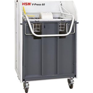 Ballenpresse HSM V-Press 60, manuell, 3 Umreifungen in Kreuzabbindung für Ballen bis 40 kg, mit Lenk- & Bockrollen Ballenpresse HSM V-Press 60, manuell, 3 Umreifungen in Kreuzabbindung für Ballen bis 40 kg, mit Lenk- & Bockrollen