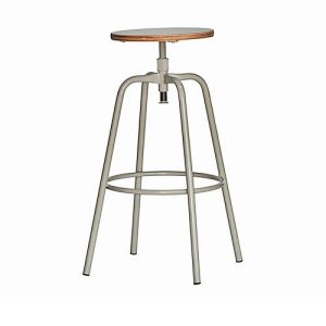 Barhocker PARIS, höhenverstellbar, Rundrohrfuß-Gestell, Ø 390 x T 390 x H 700-800 mm, taupe/taupe Barhocker PARIS, höhenverstellbar, Rundrohrfuß-Gestell, Ø 390 x T 390 x H 700-800 mm, taupe/taupe