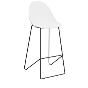 Barhocker Void, Stahlrohr-Fußgestell, B 505 x T 590 x H 760 mm, weiß/schwarz, 2 Stück Barhocker Void, Stahlrohr-Fußgestell, B 505 x T 590 x H 760 mm, weiß/schwarz, 2 Stück