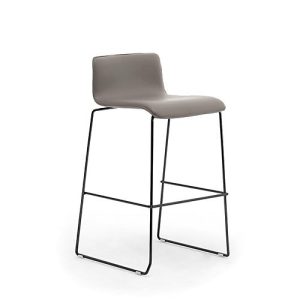 Barhocker Zerosedici, stapelbar, Gestell schwarz lackiert, Bezug grau, 2 Stück Barhocker Zerosedici, stapelbar, Gestell schwarz lackiert, Bezug grau, 2 Stück