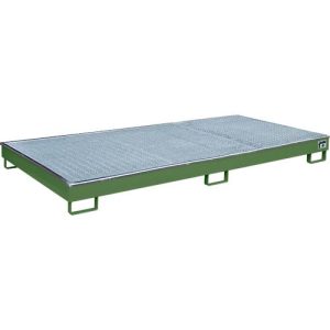 Bauer Regalwanne RW-GR 2700-1 PE, mit PE-Einsatz und Gitterrost, L 2665 x B 1315 x H 210 mm, lackiert, resedagrün RAL 6011 Bauer Regalwanne RW-GR 2700-1 PE, mit PE-Einsatz und Gitterrost, L 2665 x B 1315 x H 210 mm, lackiert, resedagrün RAL 6011