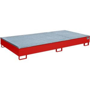 Bauer Regalwanne RW-GR 2700-2 PE, mit PE-Einsatz, mit Gitterrost, L 2665 x B 1315 x H 305 mm, feuerrot RAL 3000 Bauer Regalwanne RW-GR 2700-2 PE, mit PE-Einsatz, mit Gitterrost, L 2665 x B 1315 x H 305 mm, feuerrot RAL 3000