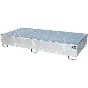 Bauer Regalwanne RW-GR 2700-3 PE, mit PE-Einsatz, mit Gitterrost, L 2665 x B 1315 x H 440 mm, feuerverzinkt Bauer Regalwanne RW-GR 2700-3 PE, mit PE-Einsatz, mit Gitterrost, L 2665 x B 1315 x H 440 mm, feuerverzinkt