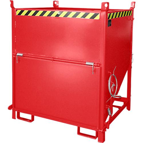 Bauer Silobehälter SGK 100, Zugseil-Entleerung, L 1000 x B 1200 x H 1405 mm, 1 m³, bis 1500 kg, Stahl, Feuerrot