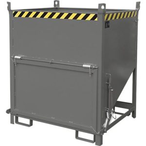 Bauer Silobehälter SGK 100, Zugseil-Entleerung, L 1000 x B 1200 x H 1405 mm, 1 m³, bis 1500 kg, Stahl, Mausgrau Bauer Silobehälter SGK 100, Zugseil-Entleerung, L 1000 x B 1200 x H 1405 mm, 1 m³, bis 1500 kg, Stahl, Mausgrau